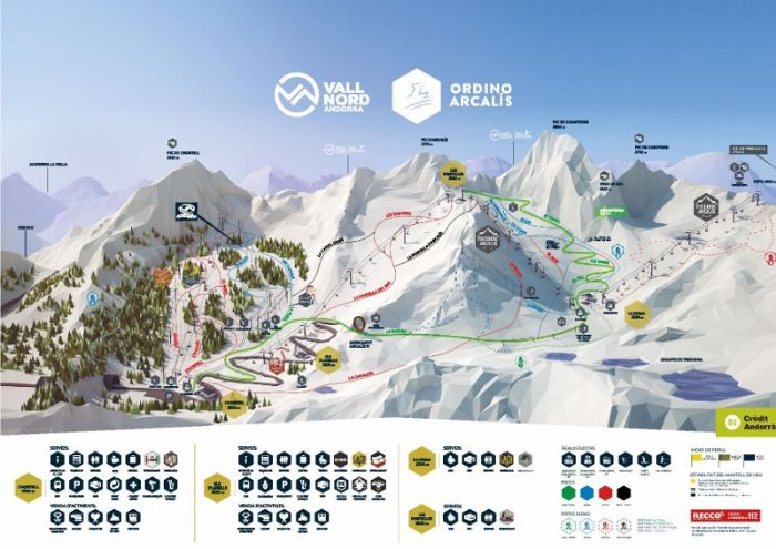 Station ski Arcalis - Plan des pistes