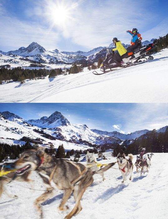 Pack activités nordiques en Andorre : Motoneige + Chien de traineau